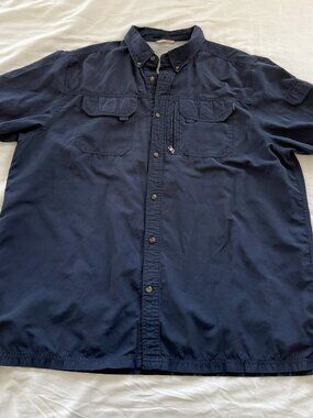 Field & Stream Fishing Shirt Men’s XL Navy Short Sleeve Utility Button Up